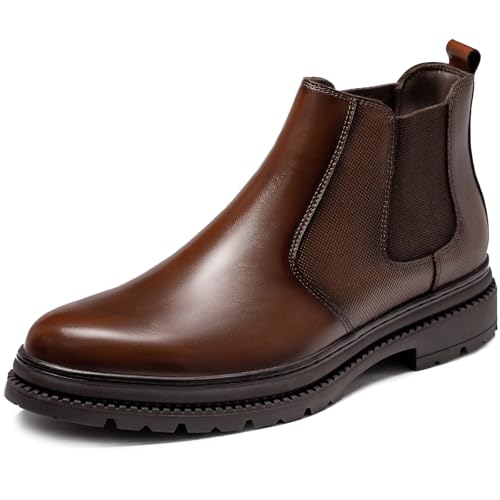 OKKO Chelsea-Stiefel für Herren, echtes Leder, klassisch, stilvoll, lässig, Schlupfstiefel für Herren, Kaffee (002), 42.5 EU von OKKO
