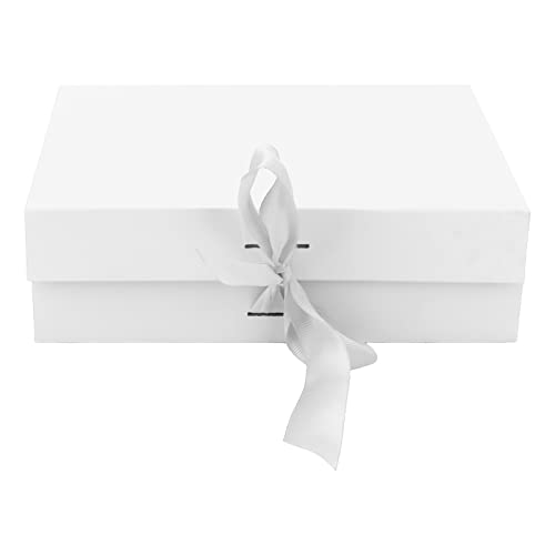 Geschenkboxen Falten Reine Farbe Wiederverwendbare Geschenkwickkästen mit Band großer Speicher für Schmuck Süßigkeiten Kerzen Parfüm (Weiß) von OKOVO