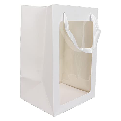 Großer Papier Süßwaren Bag Offene Fensterpapier Party Geschenktüten Exquisite Verarbeitung für Weihnachtsgeburtstag Gefälligkeiten Pakete Geeignete Größe (Weiß) von OKOVO