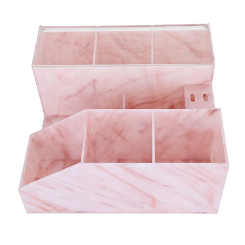 OKOVO Display Rack Organizer, Clear Makeup Organizer, Eyelash Extension Supplies Storage Display Box for Grafting Lash Extension, Home & Eyelash Salon (Marble Pink) von OKOVO