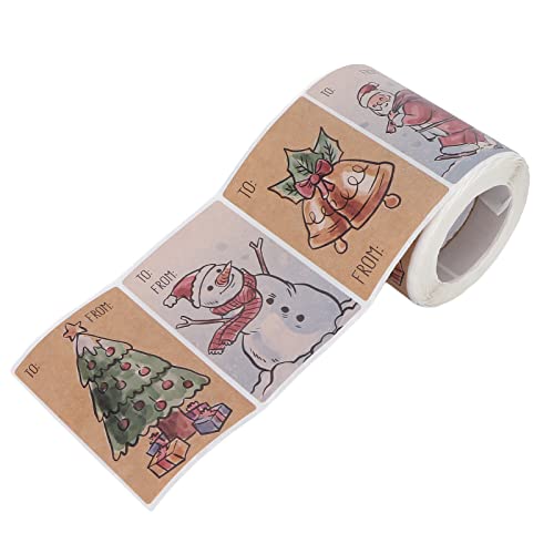 Weihnachtsauf Weihnachtsfabrik Dekorative Etiketten für Karten umschläge Kisten hell farbenfrohe Design Kinder Happy Parfüm Flaschendekoration 250 Auf von OKOVO