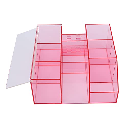 Wimperntransplantation mit großer Kapazität Tattoo Tool Storage Box Case Organizer (Pink transparent) von OKOVO
