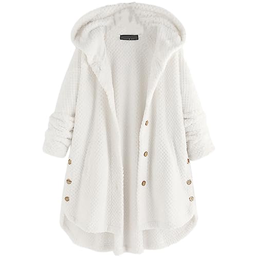 OKSakady Damen Herbst und Winter Langarm Solide Doppelseitige Flaum Open Front Kapuzenjacke Plüsch Mäntel Outwear mit Tasche OKSakady Damen Herbst und Winter Langarm Solide Doppelseitige Flaum Open Front Kapuzenjacke Plüsch Mäntel Outwear mit Tasche von OKSakady