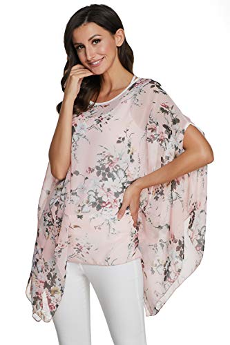 OKSakady Damen Oversized T-Shirt 3/4 Batwing Ärmel Dolman Chiffon Bluse Sommer Tops von OKSakady