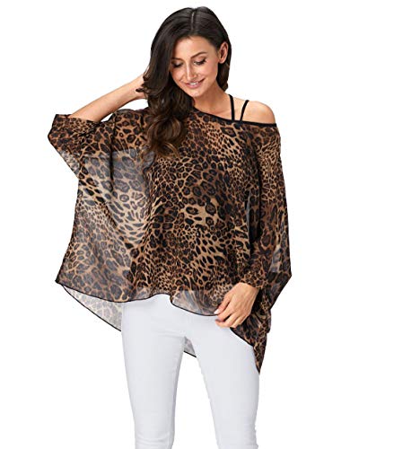 OKSakady Damen Sommerbluse Chiffon Übergrößen Elegant Casual mit Blumenmuster (One Size, Boho 4327) von OKSakady