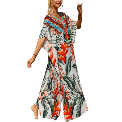 OKSakady Frauen Bikini Cover Up Mantel Hot Spring Bademode Overlay mit Strand Rock Bademode Schal Oversize langes Kleid von OKSakady