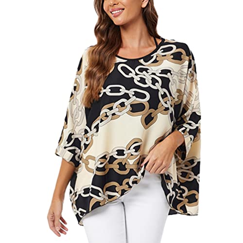 OKSakady Frauen Sommer Bluse Plus Size Chiffon Bluse Elegantes und Casual Shirt mit mehrfarbigem Blumendruck von OKSakady