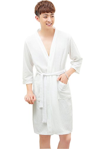 OKSakady Männer und Frauen Baumwolle Waffel Kimono Bademantel Spa Robe von OKSakady