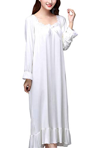 OKSakady Weich Modal Frau Mädchen Lange Ärmel Nachthemd Prinzessin Nachthemd von OKSakady