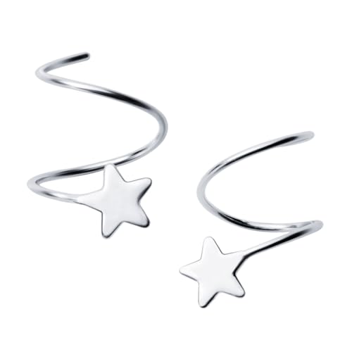 OKUMEYR 1 Paar Sterling Silber Stern Ohrringe für Frauen Hypoallergen Kreatives Design Leicht und Komfortabel für Täglichen Gebrauch und Besondere Anlässe von OKUMEYR