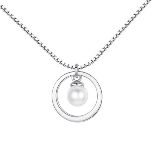 OKUMEYR 1 Stück Damenperlenkette Silber mit Stilvollem Anhänger Modischer Halsschmuck für Besondere Anlässe und Alltagsmode Zeitloses Design Blicke Sich Zieht von OKUMEYR