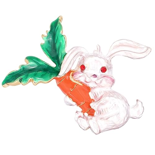 OKUMEYR 1 Stück Kleine Weiße Kaninchenbrosche Hochwertiger Legierung Cartoon Anstecknadel für Damen Kreative Brosche als für Freunde und Familie Langlebig und Farbecht von OKUMEYR