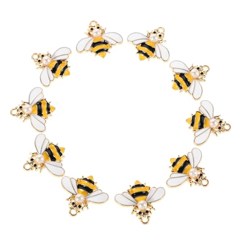 OKUMEYR 10 Stück DIY Bastelzubehör Süße Bienenanhänger mit Kunstperlen für Ohrringe Armbänder und OKUMEYR 10 Stück DIY Bastelzubehör Süße Bienenanhänger mit Kunstperlen für Ohrringe Armbänder und von OKUMEYR