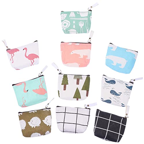 OKUMEYR 10stücke Cartoon Münzbeutel Aus Canvas Praktische Schlüssel Kleingeldaufbewahrung Für Mädchen Für Schule Und Freizeit von OKUMEYR
