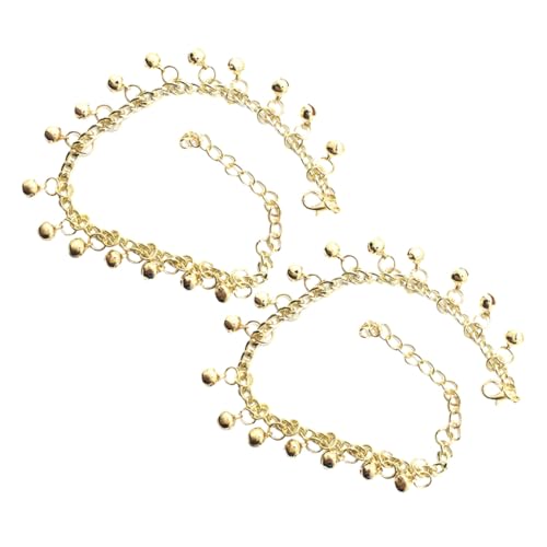 OKUMEYR 2 Stück Damen Fußkettchen mit Glocken Verstellbare Mehrlagige Fußkette in Gold Stilvoller Sommer Strand Schmuck Modische Glocken Fußkettchen für Frauen Eleganter Fußschmuck für von OKUMEYR