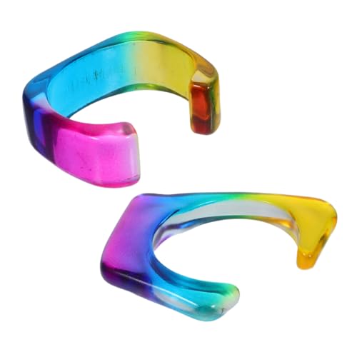 OKUMEYR 2stücke Retro-armbänder Für Damen Mit Farbverlaufsmuster Unregelmäßigem Design Leichtem Material Und Exquisiter Handarbeit Für Vielfältige Anlässe von OKUMEYR