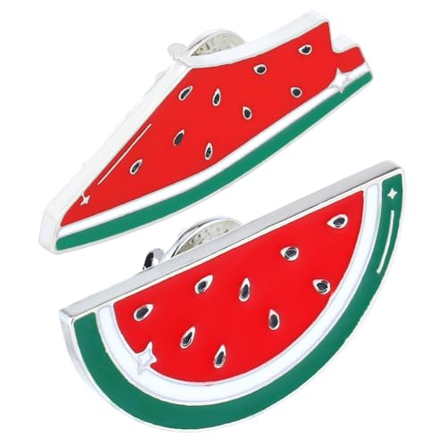 OKUMEYR 2 Stück Niedliche Wassermelonen Broschen Clips Reversnadeln für Pullover und Cardigans Langlebige Kleidungsaccessoires für Alltag Party und Festlichkeiten von OKUMEYR