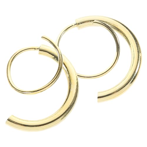 OKUMEYR 2 Stück Vergoldete Spiralohrstecker Damen Ohrschmuck Doppelringe Verdrehte Ear Climber Modische Ohrstecker für Besondere Anlässe und Alltag von OKUMEYR