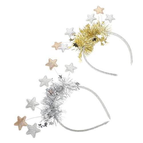 OKUMEYR 2stücke Stern Stirnband Pailletten Stirnband Glitzer Stern Haarband Für Neujahr Weihnachts Partydekorationen von OKUMEYR
