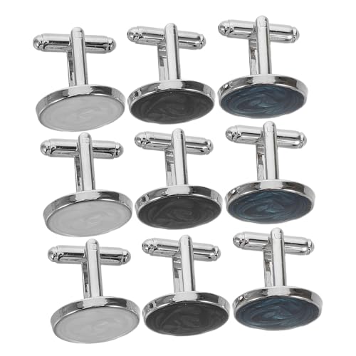 OKUMEYR 3 Paare Herren Manschettenknöpfe Rund Kreativ Glitzernd Business Hemdknöpfe Für Französische Manschetten Anzug Hochzeiten Meetings von OKUMEYR