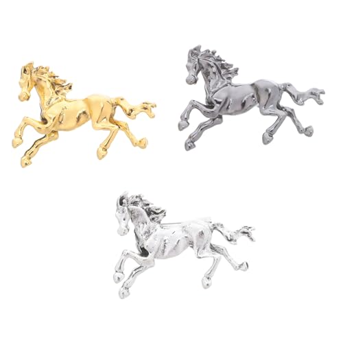 OKUMEYR 3 Stück Teiliges Vintage Pferde Broschen Geschlechtsneutraler Emaille Metall Anstecker Langlebige Retro Reversnadeln für Damen Herren Modische Tier Abzeichen für Kleidung Rucksäcke von OKUMEYR