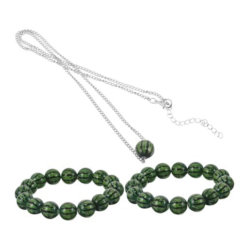 OKUMEYR 3 Stück Teiliges Wassermelonen Perlen Armband Verstellbares Unisex Freundschaftsschmuck Minimalistisches Boho Design Sommerliches Accessoire für Strand Alltag und Partys von OKUMEYR