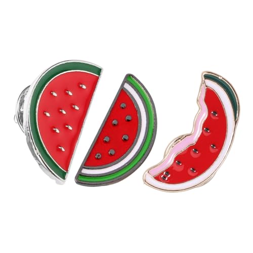 OKUMEYR 3stücke Wassermelonen-anstecknadel Cartoon-brosche Wassermelonen-brosche Für Kleidung Strickjackenclips Hemdclips Pulloverclips Mit Cartoon-design Für Damen Schalclips Mit von OKUMEYR