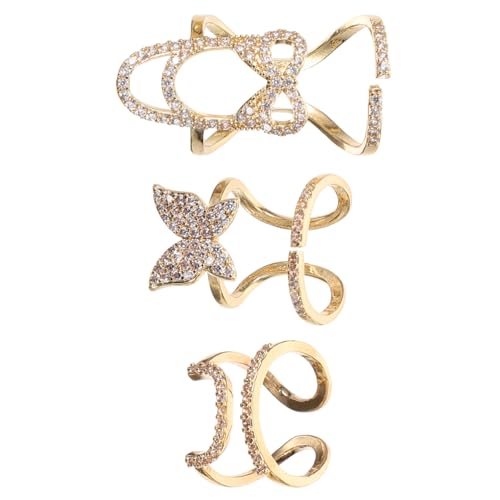 OKUMEYR 3stücke Nagelringe Für Frauen Fingernagelspitzenringe Schmuck Nagelringe Acrylnägel Nail Art Schmuck Finger Ringe von OKUMEYR