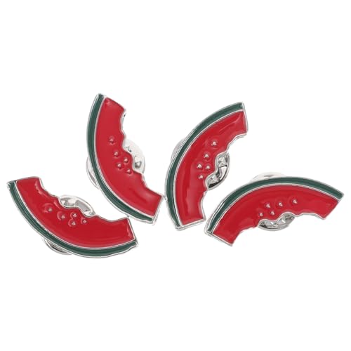 OKUMEYR 4 Stück Wassermelonen Broschen aus Leichtem Zinklegierung Emaille Anstecker für Cardigans Pullover Taschen Kreative Modische Farbenfrohe Frucht accessoires für Kleidung und Hüte von OKUMEYR