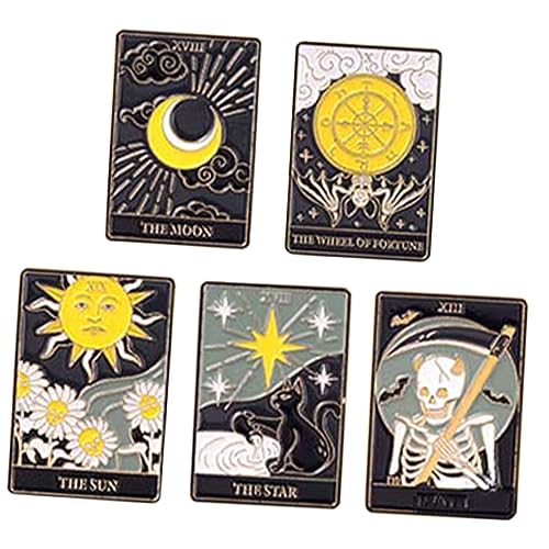 OKUMEYR 5stücke Emaille-tarot-broschen Kreative Anstecknadeln Für Kleidung Taschen Schals Und Hüte Dekorative Hutnadeln Für Damen Und Herren von OKUMEYR