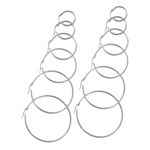 OKUMEYR 6paare Grosse Ausgefallene Ohrringe Für Damen Modische Creolen Aus Einzigartiger Ohrschmuck Für Alltag Und Musikveranstaltungen Trendige Statement-ohrringe Für Teenager Und von OKUMEYR