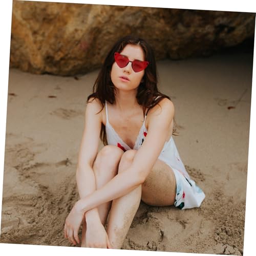 OKUMEYR 6 Stück Randlose Herz Sonnenbrillen aus Pc Bruchsicher Leicht Modisch für Party Geburtstag Weihnachten Halloween Vielseitig Einsetzbar Langlebig Hautfreundlich Kompakt zum von OKUMEYR