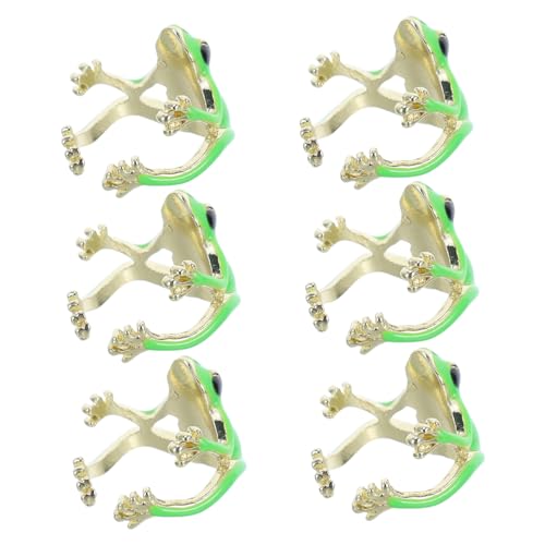 OKUMEYR 6 Stück Verstellbarer Frosch Ring Teiliges Kreativer Tier Schmuck für Damen Einzigartiger Punk Stil Lustiger und Auffälliger Schmuck für Alltag Grünes Design OKUMEYR 6 Stück Verstellbarer Frosch Ring Teiliges Kreativer Tier Schmuck für Damen Einzigartiger Punk Stil Lustiger und Auffälliger Schmuck für Alltag Grünes Design von OKUMEYR