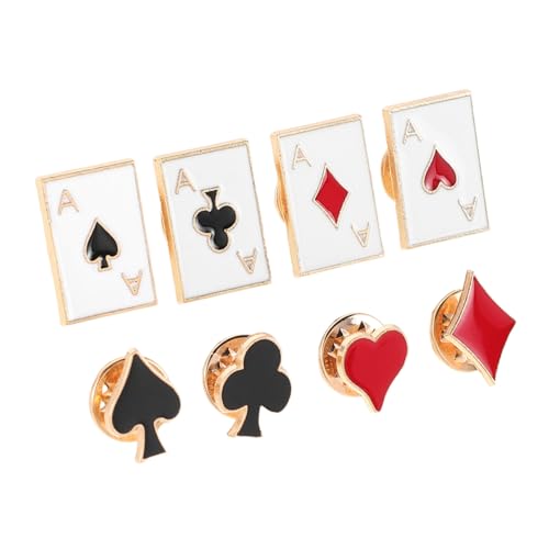 OKUMEYR 8 Stück Teiliges Set Poker Broschen Metall Anstecker für Anzüge Hemden und Jacken Vielseitige Kleidungsaccessoires mit Spielkartenmotiv für Formelle und Outfits OKUMEYR 8 Stück Teiliges Set Poker Broschen Metall Anstecker für Anzüge Hemden und Jacken Vielseitige Kleidungsaccessoires mit Spielkartenmotiv für Formelle und Outfits von OKUMEYR