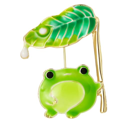 OKUMEYR Aesthetic Frosch Brosche aus Metall Robuste Anstecknadel für Kleidung Mütze und Schal Kreative Grüne Brosche für Damen und Herren Langlebiges Modeaccessoire von OKUMEYR