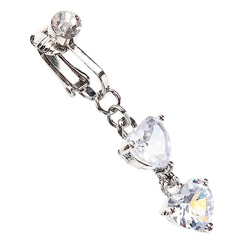 OKUMEYR Bauchnabelring Zirkonia Herzform Damen Piercing Schmuck Eleganter Nabelpiercing Ring für Partys und Festivals Langlebig und Geschenkidee für Freunde von OKUMEYR