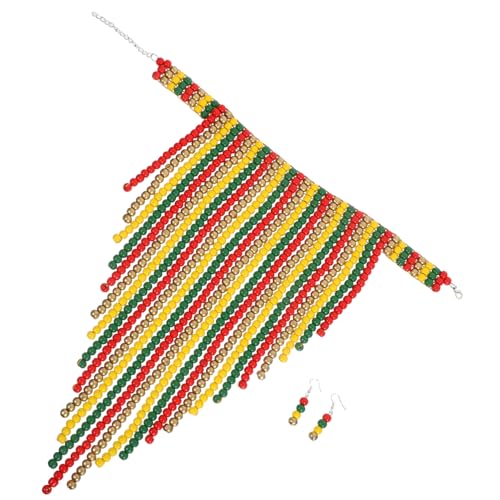 OKUMEYR Boho Holzperlen Kette Handgefertigt Ethnischer Statement Schmuck Für Frauen Extravaganter Vintage Stil Für Festival Party Und Alltag von OKUMEYR