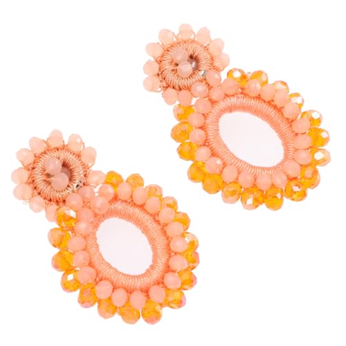 OKUMEYR Boho Ohrringe Damen Hängend Geometrisch Beaded Drop Earrings Handmade Statement Schmuck für Alltag Büro Bühne Party Orange von OKUMEYR