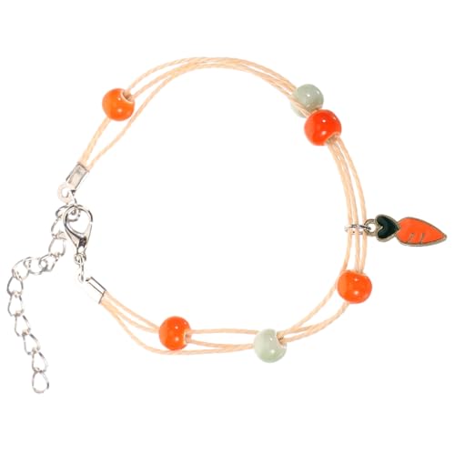OKUMEYR Cartoon Armband Mädchen Karotten Design Niedlicher Schmuck Verstellbar Hautfreundlich Langlebig Modisches für Freundinnen von OKUMEYR