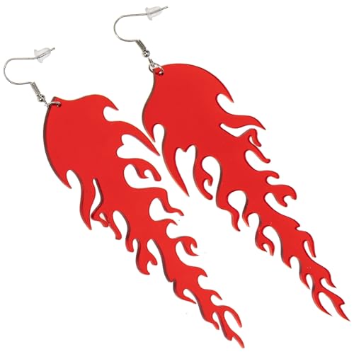 OKUMEYR Flammenohrringe Damen Acryl Flammenförmige Hängende Tropfenohrringe Leicht Modisch Vielseitig Für Party Hochzeit Geschenk von OKUMEYR