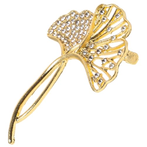 OKUMEYR Ginkgo Anstecknadel mit Strassbesatz Langlebige Legierung Brosche für Damen Vielseitiges Schmuckaccessoire für Anzug und Festliche Anlässe von OKUMEYR