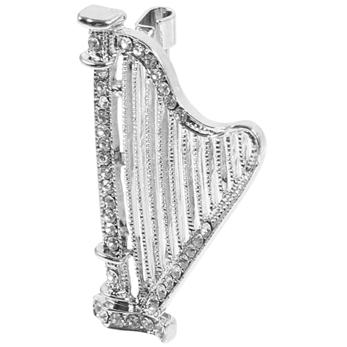 OKUMEYR Harfen Brosche mit Funkelnden Kristallen Kleine Anstecknadel für Damen Modische Lapel Pin Vielseitiger Schmuck für Kleidung Schals Hüte Accessoire für Partys und Besondere Anlässe von OKUMEYR