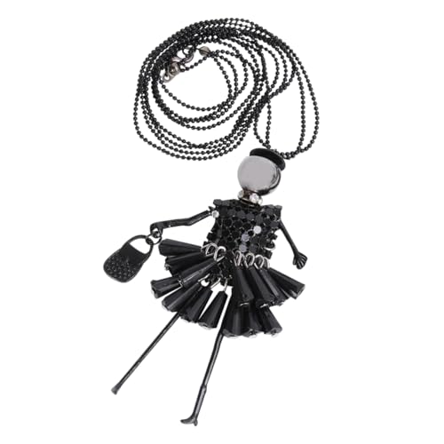 OKUMEYR Schwarze Halskette Für Damen Mit Kristallanhänger Leicht Und Langlebig Metallkette Modisches Accessoire Für Jeden Anlass Für Partys Und Reisen von OKUMEYR