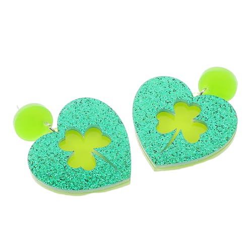OKUMEYR Leichte Grüne Kleeblatt ohrringe aus Langlebigem Acryl mit Hohlem Design Modische St Patrick's Day Schmuck accessoires für Frauen für Irische Festivals und Partys von OKUMEYR