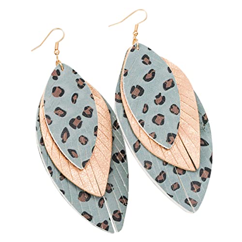 OKUMEYR Leopardenmuster Ohrringe Mehrschichtige Ohrringe im Boho Stil Tropfenohrstecker für Frauen für Alltag und Besondere Anlässe OKUMEYR Leopardenmuster Ohrringe Mehrschichtige Ohrringe im Boho Stil Tropfenohrstecker für Frauen für Alltag und Besondere Anlässe von OKUMEYR