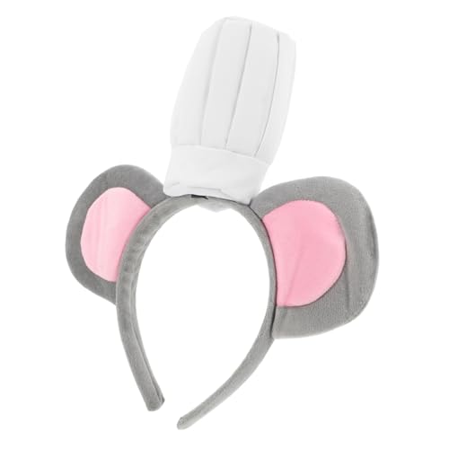 OKUMEYR Mausohren-stirnband Mit Kochmütze Graues Stirnband Für Erwachsene Lustiges Stirnband Für Halloween Cosplay Kostüm Party-dekoration von OKUMEYR
