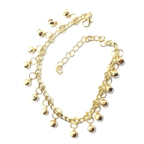 OKUMEYR Mehrlagige Verstellbare Fußkette mit Glöckchen Modischer Fußschmuck für Damen und Mädchen Goldenes Fußkettchen Bequemes Design für Partys und Alltag von OKUMEYR