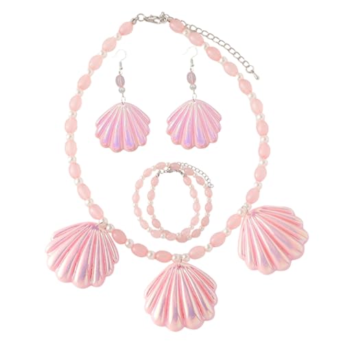 OKUMEYR Modisches Teiliges Schmuckset Damen in Zartem mit Muschel Design Leichtes Hautfreundliches Armband Halskette und Ohrringe für Looks und Geschenkideen von OKUMEYR