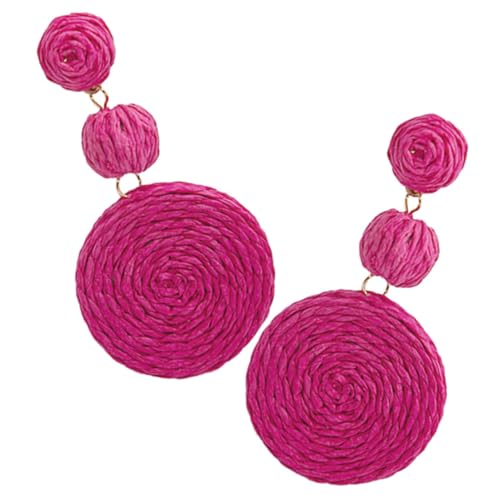 OKUMEYR Raffia Ohrringe Damen Sommer Leicht Boho Statement Ohrschmuck Tropischer Beachstyle für Mädchen Hautfreundlich Langlebig Modisch Geschenk für Frauen von OKUMEYR