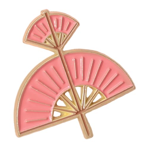 OKUMEYR Rosa Fan Brosche mit Pflaumenblüten Sicherer Legierungsclip für Cardigans Pullover Schals Praktischer Kragen und Ansteckschmuck für Damen Einfach zu Befestigen und Vielseitig von OKUMEYR